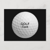 Golf Coach Realistic Ball Black ポストカード (正面)