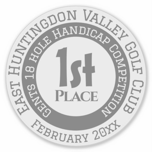 Golf Competition Prize Sticker シール (正面)