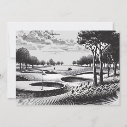 Golf Couple Wedding Rehearsal 招待状 (裏面)