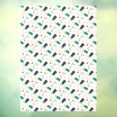 Golf Course Clubs Tees Bag Sports Pattern Large ウィンドウサイン (シート3)