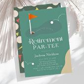 Golf Course Fairway Flag Retirement Par-Tee 招待状