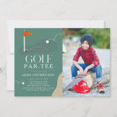 Golf Course Fairway Photo Kid's Birthday Par-Tee 招待状 (正面)