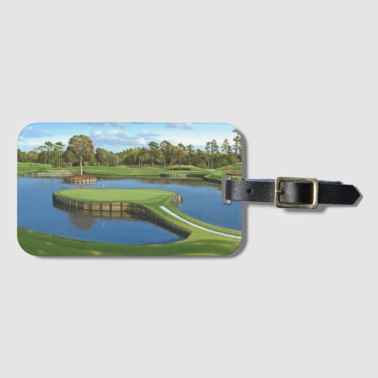Golf course greeens background ラゲッジタグ (正面横)
