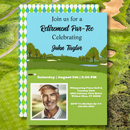 Golf Course Retirement Party Invitation with Photo 招待状