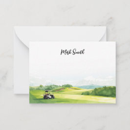 Golf course with Name for golfer  ノートカード