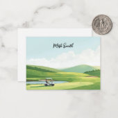 Golf course with Name for golfer ノートカード (正面/裏面インサイチュ)