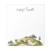 Golf course with Name gifts for golfer ノートパッド (正面)
