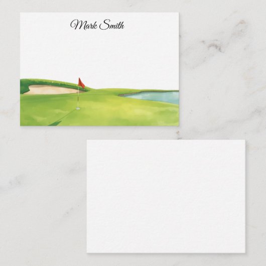 Golf Course with your name ノートカード (正面/裏面)