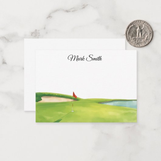 Golf Course with your name ノートカード (正面/裏面インサイチュ)