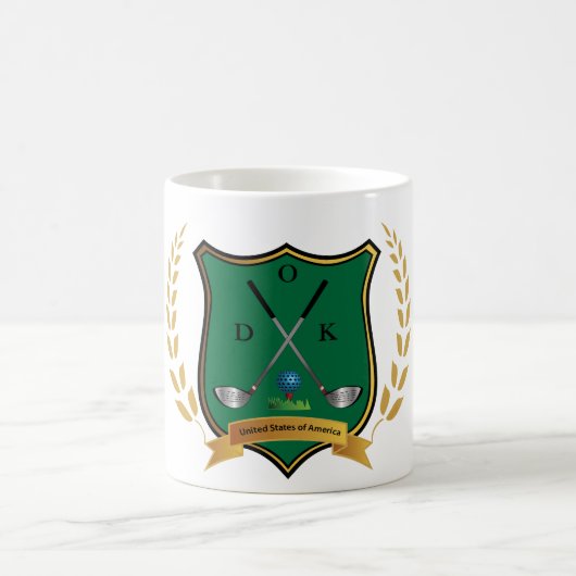 GOLF Crest with Laurelリースとモノグラム コーヒーマグカップ (中央)