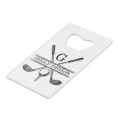 Golf Design Monogram Template Credit Card Bottle O クレジットカード栓抜き (正面アングル)