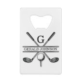 Golf Design Monogram Template Credit Card Bottle O クレジットカード栓抜き (裏面)