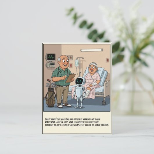 Golf Doctor Introduces Robot Assistant Get Well ポストカード (スタンド正面)