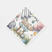 Golf Easter eggs balls and flower and equipment スタンダードランチョンナプキン (角)