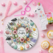 Golf Easter eggs balls and flower and equipment ペーパープレート (パーティー)