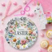 Golf Easter eggs balls and flower and equipment ペーパープレート (パーティー)