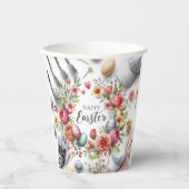 Golf Easter eggs balls and flower and equipment 紙コップ (正面)