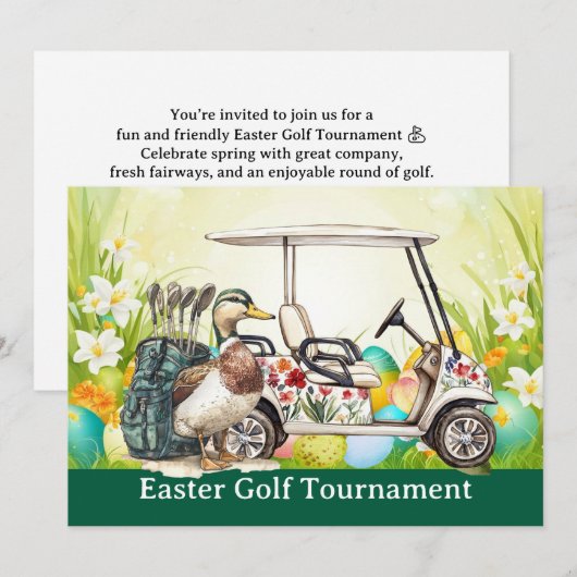 Golf Easter to golfer PARTY invitation  招待状 (正面/裏面)