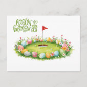 Golf Easter with egg on putting green  ポストカード (正面)