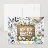 Golf easter with golf equipment design for golfer ポストカード (正面/裏面)