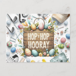 Golf easter with golf equipment design for golfer ポストカード
