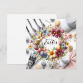 Golf easter with golf equipment with flower シーズンカード (正面/裏面)