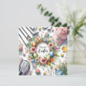 Golf easter with golf equipment with flower シーズンカード (スタンド正面)