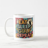 Golf Eat Sleep Repeat Pop Art Personalized コーヒーマグカップ (左)