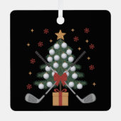Golf Equipment Christmas Tree Christmas Golf メタルオーナメント (正面)