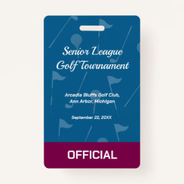 Golf Event Security Badge – Security & Access Pass バッジ