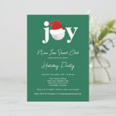Golf Festive Holiday Party Joy Typography Green 招待状 (スタンド正面)