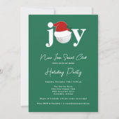 Golf Festive Holiday Party Joy Typography Green 招待状 (正面)