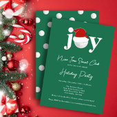 Golf Festive Holiday Party Joy Typography Green 招待状