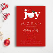 Golf Festive Holiday Party Joy Typography Red 招待状