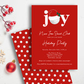 Golf Festive Holiday Party Joy Typography Red  招待状