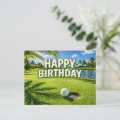 Golf Florida Themed  Happy Birthday  ポストカード (スタンド正面)