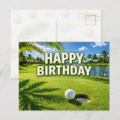 Golf Florida Themed  Happy Birthday  ポストカード (正面/裏面)