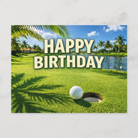 Golf Florida Themed  Happy Birthday  ポストカード (正面)