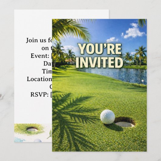Golf Florida themed you are invited 招待状 (正面/裏面)