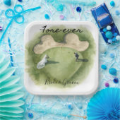 Golf Fore Ever with Bride and Groom Wedding  ペーパープレート (パーティー)