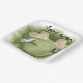 Golf Fore Ever with Bride and Groom Wedding  ペーパープレート (傾斜あり)