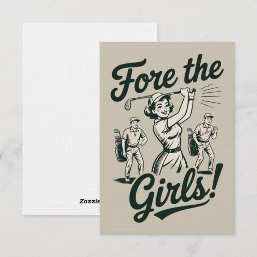 Golf Fore The Girls Cute Funny Golfing Ladies 招待状 (正面/裏面)