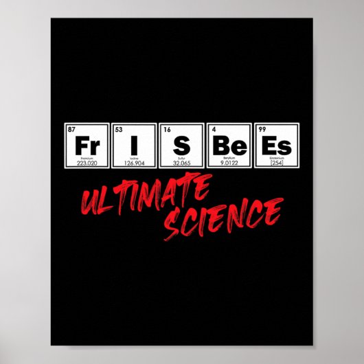 Golf Frisbees Ultimate Science Disc Periodic Table ポスター (正面)