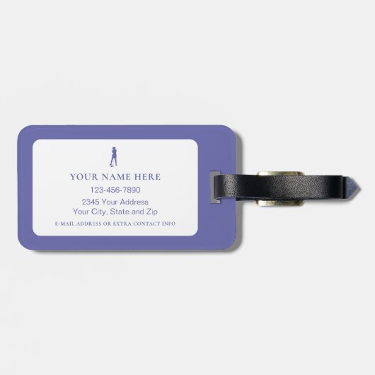 Golf Funny Birdie Lady's Personalized Cute Golfer ラゲッジタグ (裏面横)