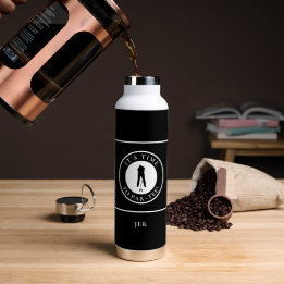 Golf Funny Par Tee Golfer Monogram Modern ウォーターボトル