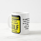 Golf Funny Personalized Warning コーヒーマグカップ (正面左)