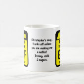 Golf Funny Personalized Warning コーヒーマグカップ (中央)