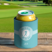 Golf Funny Saying Life Tee Time Monogram Teal 缶クーラー