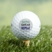 Golf Gag Gift – Swing Swear Repeat  ゴルフボール (インサイチュ 木)