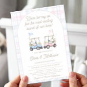 Golf Gender Reveal Invitation - Baby Golf Carts 招待状